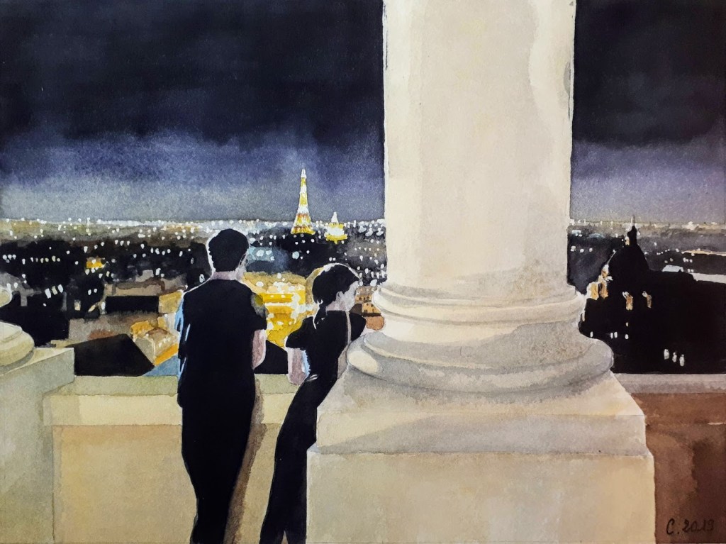 Vue sur la Tour Eiffel depuis la coupole du Panthéon, Paris