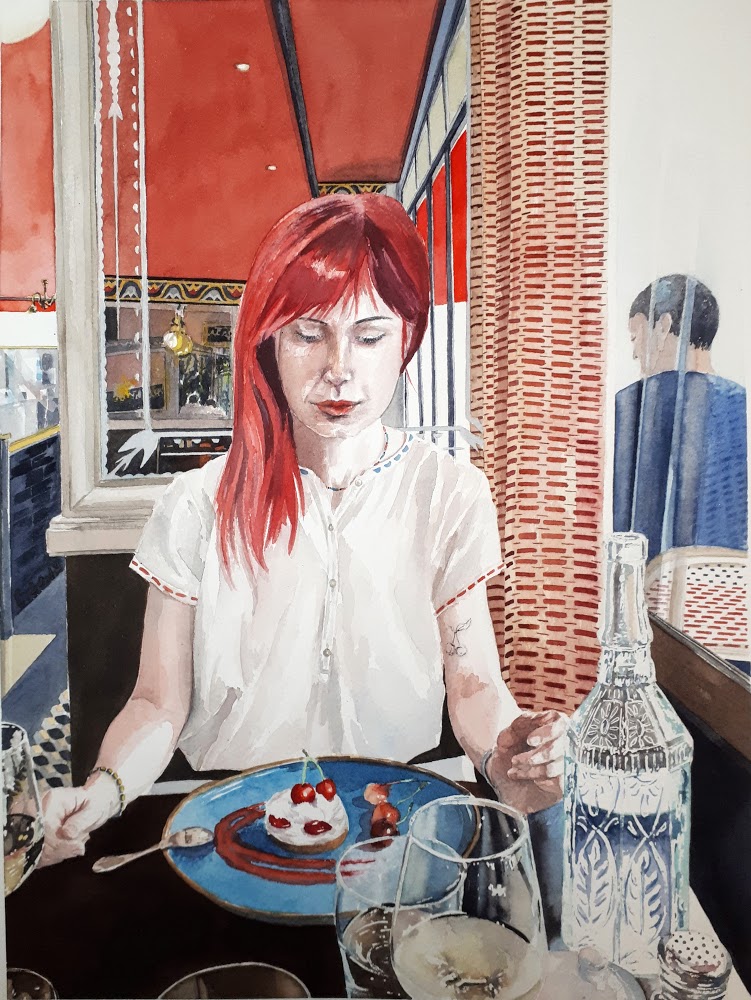 Brasserie parisienne Aquarelle