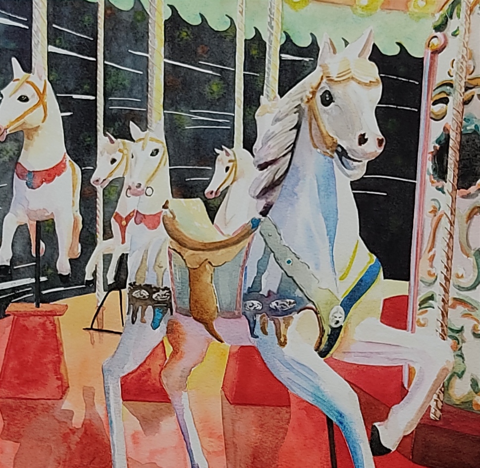 Aquarelle - Musée des Arts Forains - Caroussel