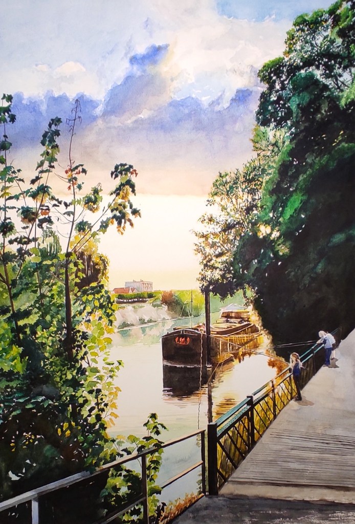 Aquarelle bords de Marne