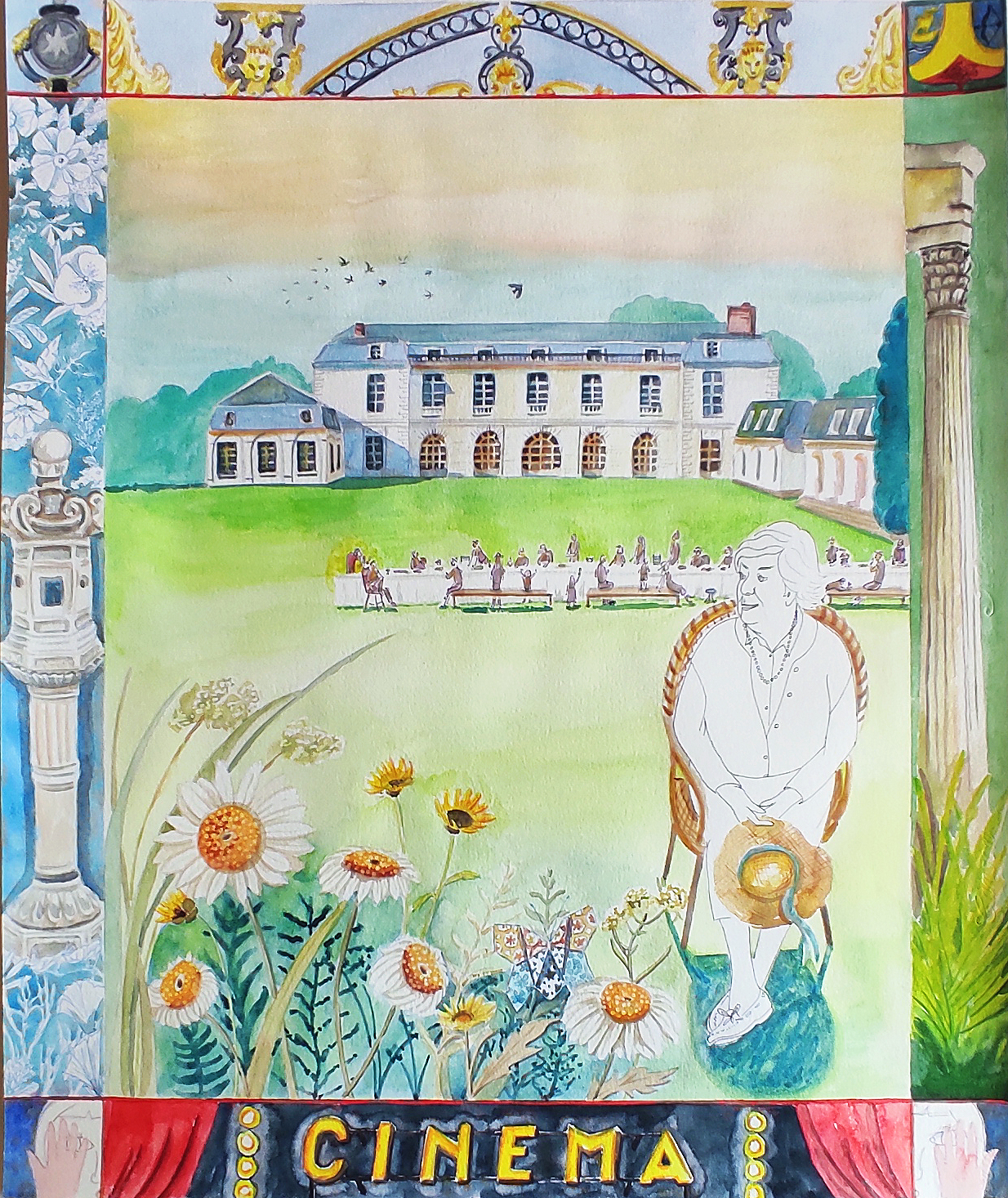 Portrait aquarelle, Corinne Descamps projet artistique uMamie , intergénérationnel Souvenirs de nos grands-mères Joinville le pont