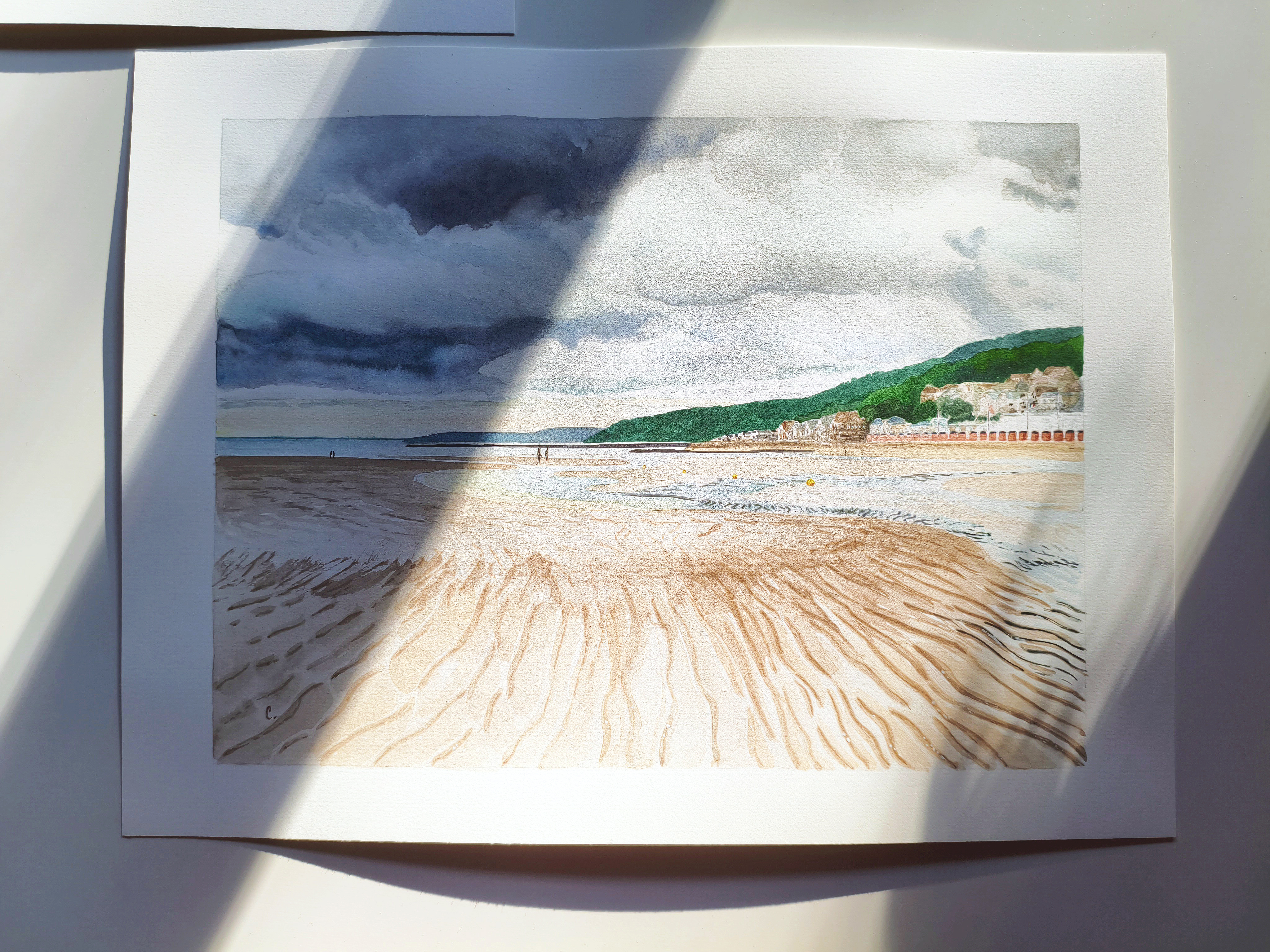 Aquarelle Normandie Houlgate Les vaches noires